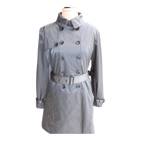 Vintage Double Breasted Mid Length Trench Coat Jacket with Belt - Size XL - Picture 4 of 16